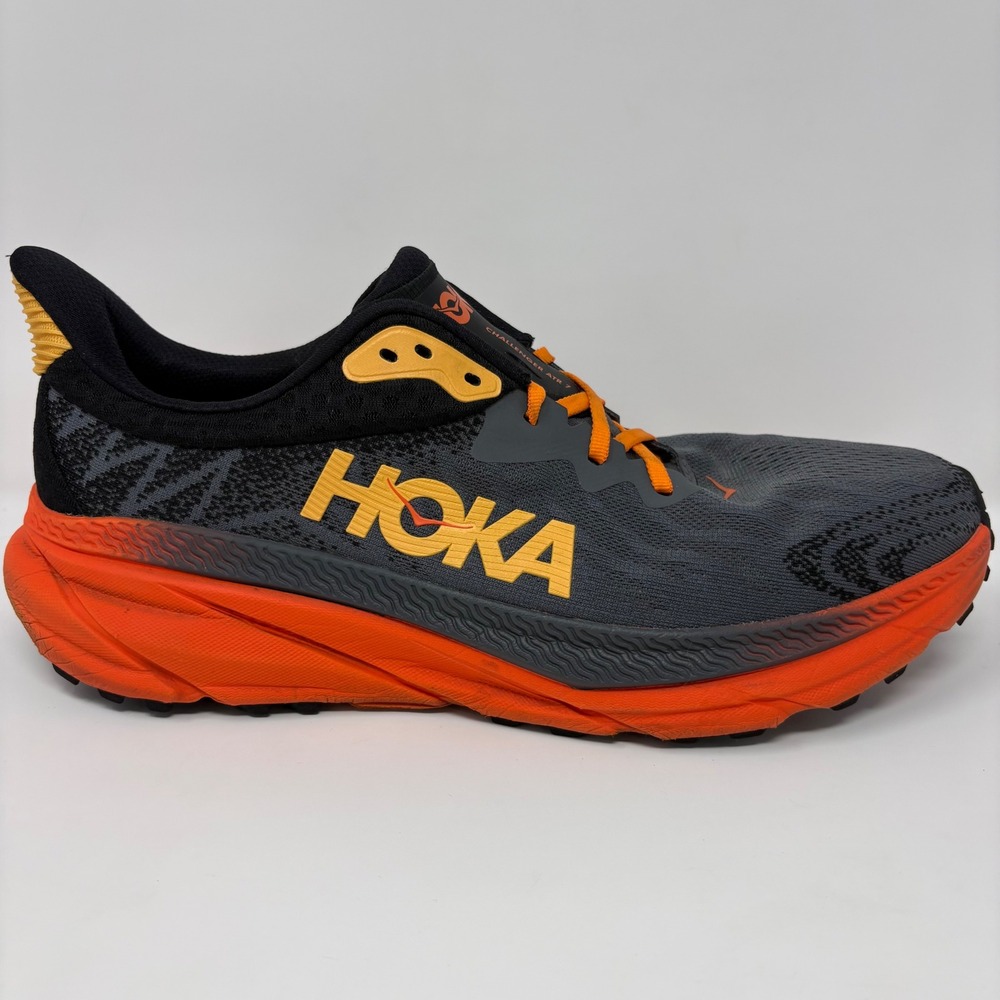 Hoka Challenger ATR 7 Mens Size 12 Grey Red Black Running Shoes (1134497 CFLM)